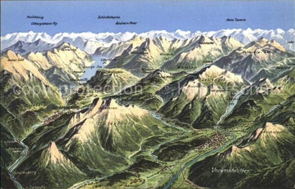 Panoramakarte Untersberg Vorderstauffen Berchtesgaden