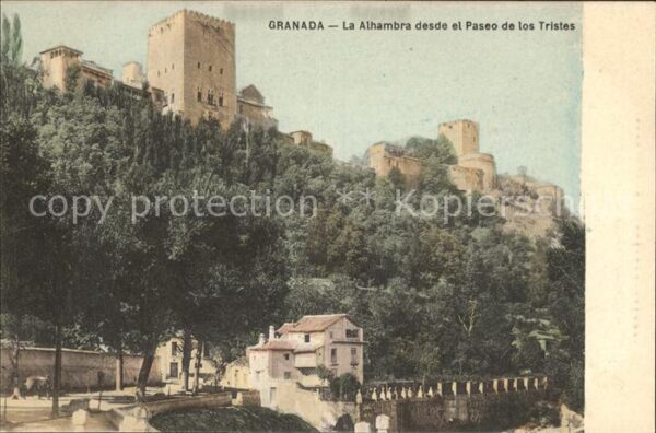 Granada Andalucia La Alhambra desde el Paseo de los Trist