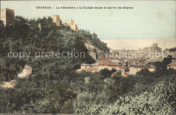 Granada Andalucia La Alhambra y la Ciudad desde el barrio