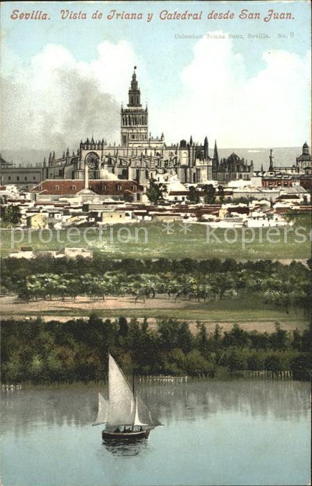 Sevilla Andalucia Triana y Catedral desde San Juan