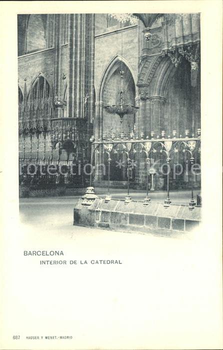 Verlag Hauser Y Menet Nr. 687 Barcelona Interior de la Catedral