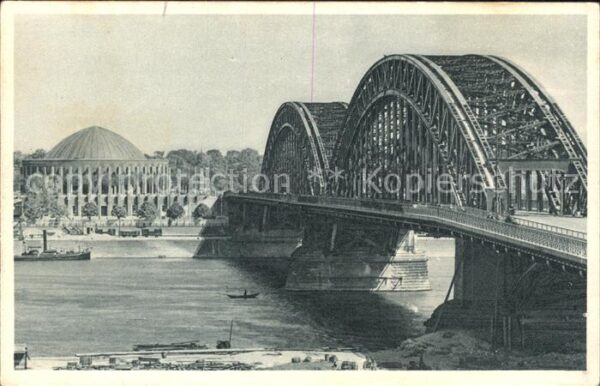 Foto Kellner Rolf Nr. 1751 Düsseldorf Rheinbrücke Rheinhalle