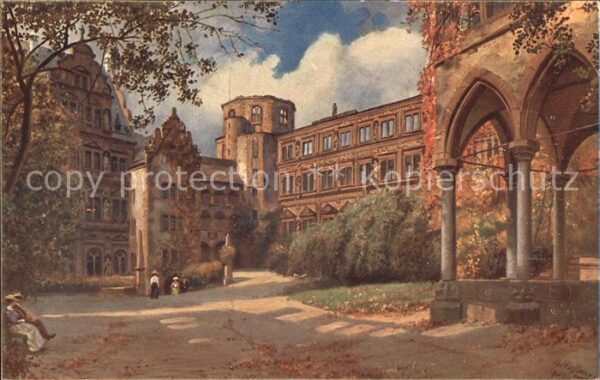 Hoffmann Heinrich Heidelberg Der Schlosshof
