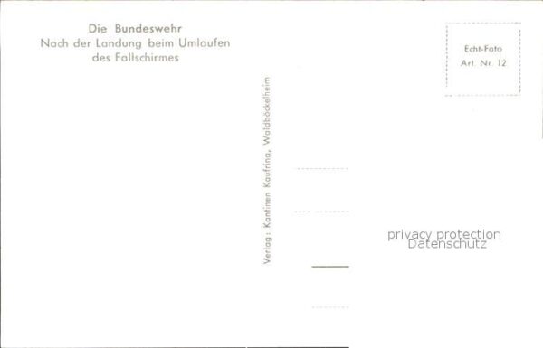 Militaria Deutschland Bundeswehr Fallschirm Landung – Bild 2