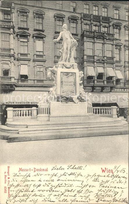Mozart Wolfgang Amadeus Denkmal Wien