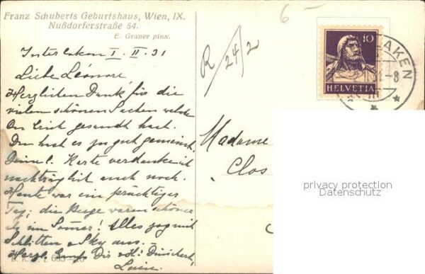 Schubert Franz Geburtshaus Wien Nussdorferstrasse 54 K – Bild 2