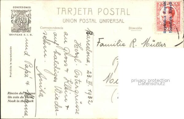 Exposicion Internacional Barcelona 1929 Rincon del Parque – Bild 2