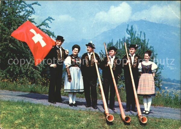 Alphorn Swiss Folklore Group Familie Martin Chr