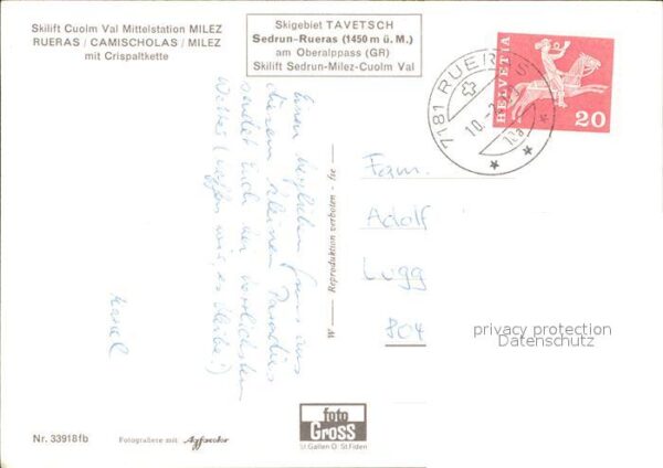 Skilift Cuolm Val Mittelstation Milez Crispaltk – Bild 2