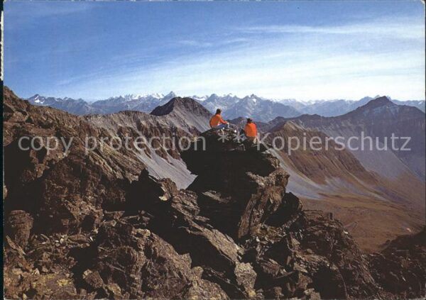 Bergsteigen Klettern Rothorngipfel Lenzerhorn Berninagruppe