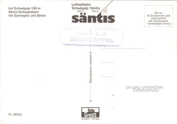 Seilbahn Säntis Schwägalp Gyrenspitz – Bild 2