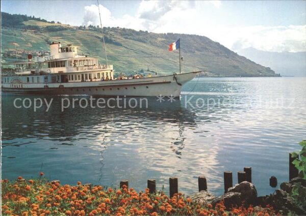 Dampfer Seitenrad Italie Lac Leman Genfersee