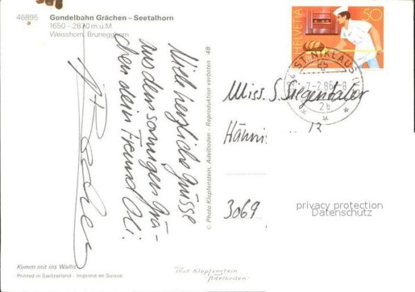 Seilbahn Grächen-Seetalhorn Weisshorn Brunegghor – Bild 2