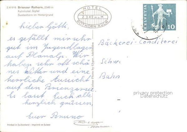 Zahnradbahn Brienzer-Rothorn Kulmhotel Gipfel Suste – Bild 2