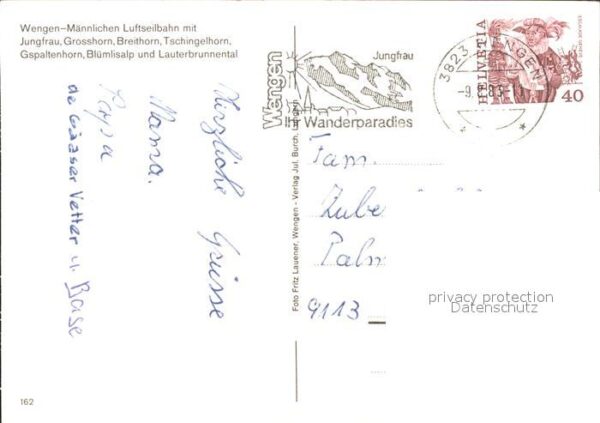Seilbahn Wengen-Männlichen Jungfrau Grosshorn Br – Bild 2