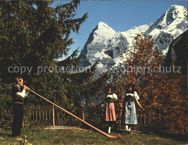 Alphorn Alphornbläser Mädchen Trachten Bern