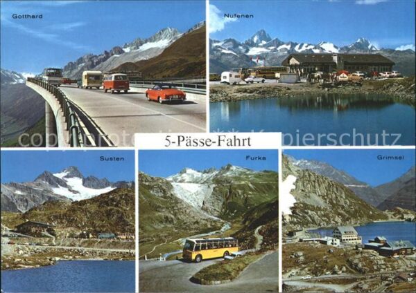 Postbus 5-Pässe-Fahrt Gotthard Nufenen Susten F