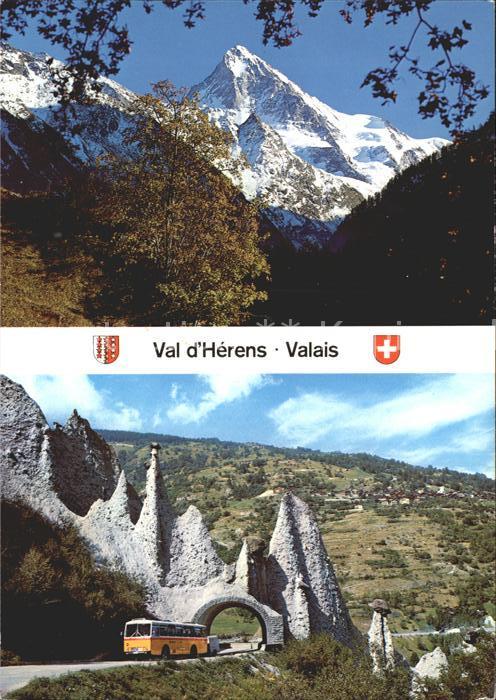 Postbus Val d_Herens Valais Les Pyramides d_Eus