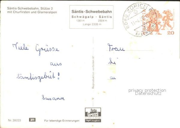 Seilbahn Säntis Stütze 2 Churfirsten Glarneralpe – Bild 2