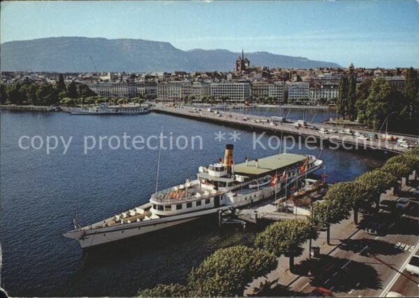 Dampfer Seitenrad La Suisse Geneve Pont Mont-Blanc