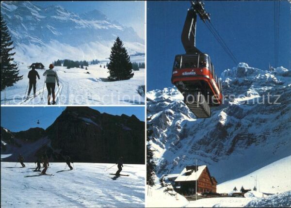 Seilbahn Säntis Skiwanderung Schwägalp Gasthaus