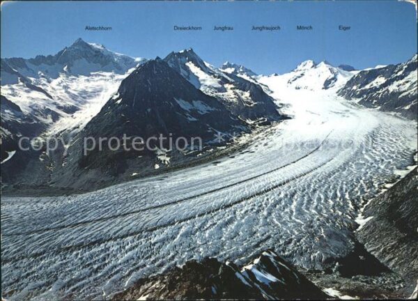 Gletscher Eggishorn Grosser Aletschgletscher Märj