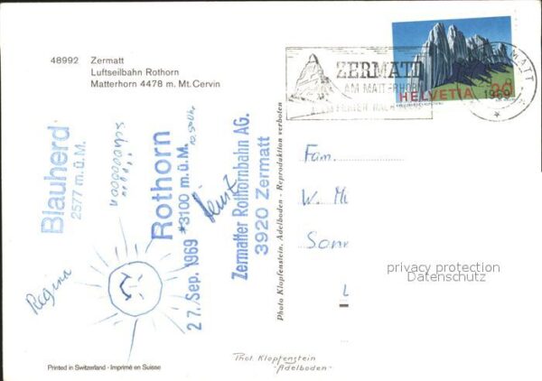 Seilbahn Rothorn Zermatt Matterhorn – Bild 2