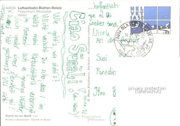 Seilbahn Blatten-Belalp Fletschhorn Mischabel Wa – Bild 2