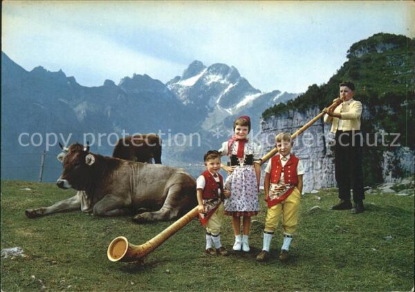 Alphorn Alphornbläser Kinder Trachten Rind Megl