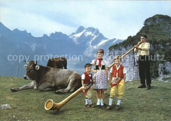 Alphorn Alphornbläser Kinder Trachten Rind Fähl