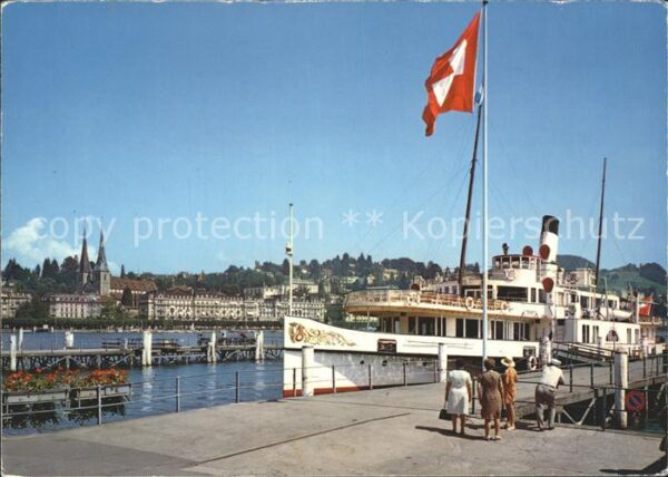 Dampfer Seitenrad Luzern Lucerne