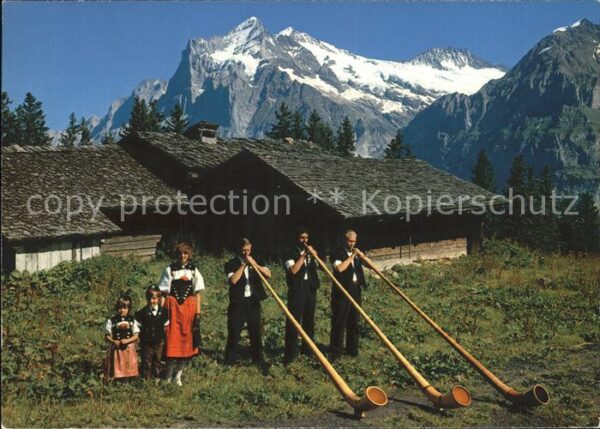 Alphorn Alphornbläser Berner Sonntagstracht Wet