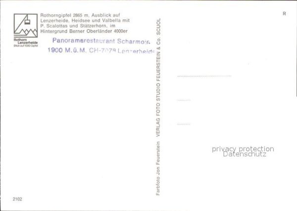 Seilbahn Rothorngipfel Lenzerheide Hiedsee Valbe – Bild 2
