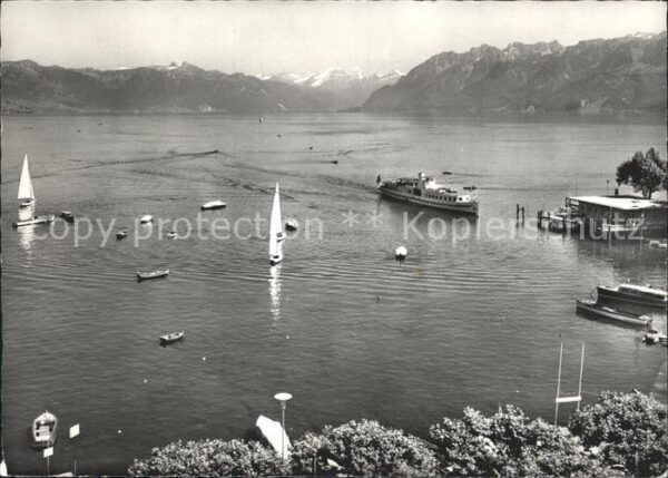 Dampfer Seitenrad Lausanne Rade d_Ouchy