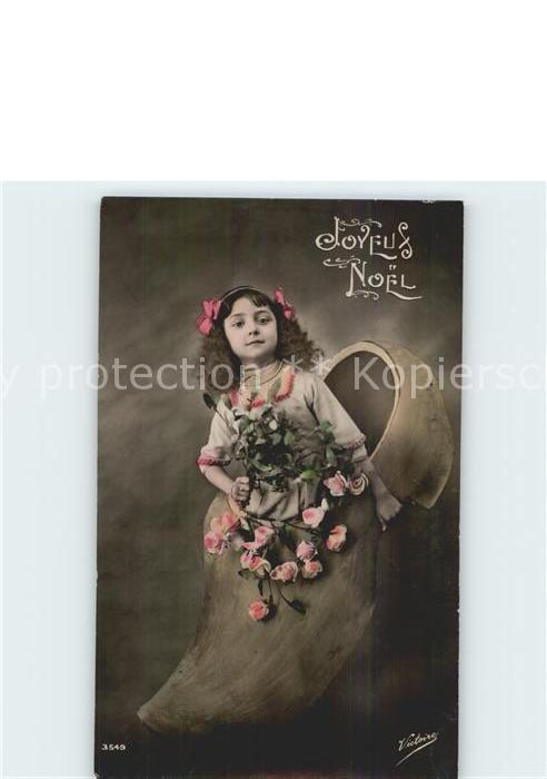 Kinder Child Enfants Rosen Holzschuh Weihnachten