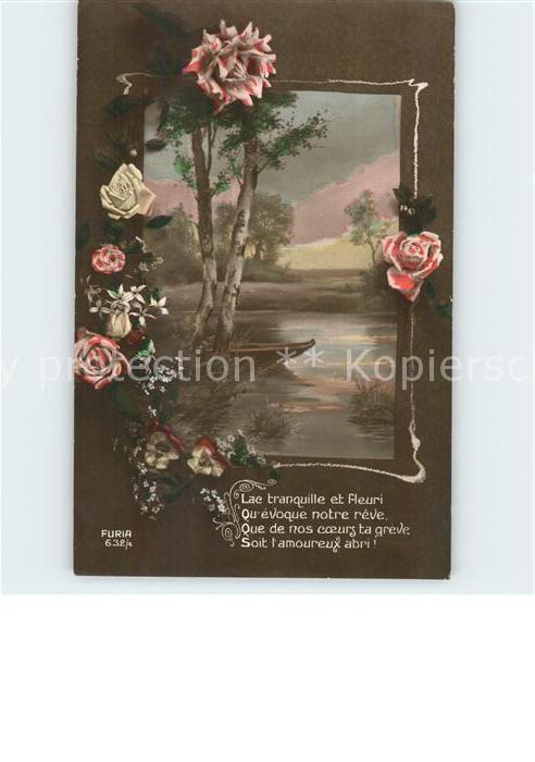 Verlag FURIA Nr. 632/4 Rosen Gedicht Boot