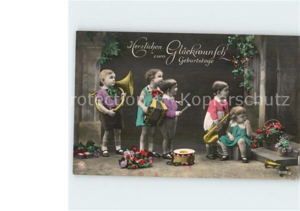 Foto NPG Nr. 1005/2 Geburtstag Kinder Musikanten Sax