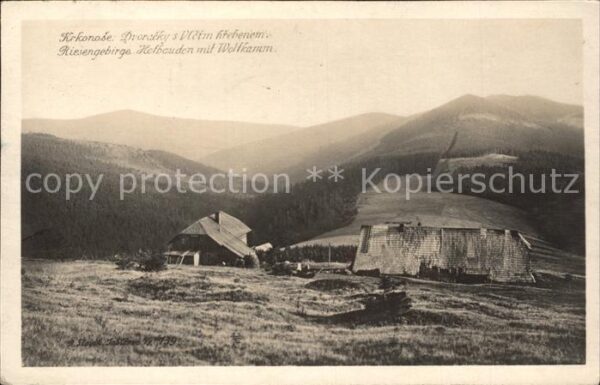 Krkonose Hofbauden mit Wolfkamm