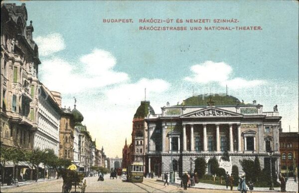 Budapest Rakoczistrasse und Nationaltheater