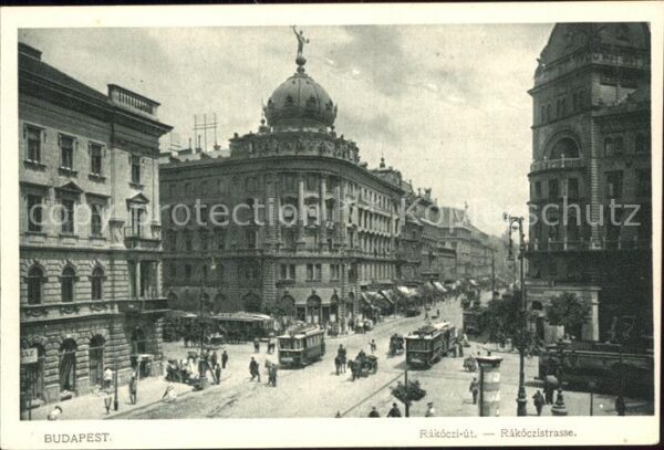 Budapest Rakoczi ut Rakoczistrasse Strassenbahn