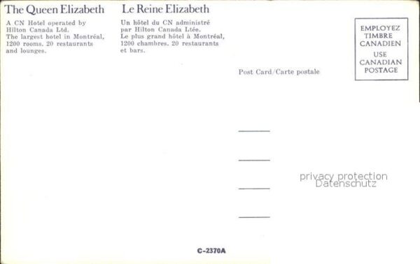 Montreal Quebec Queen Elizabeth Hotel – Bild 2