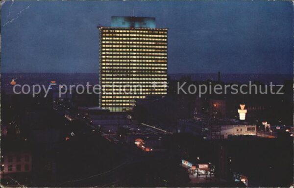Vancouver British Columbia BC Electric Building at night Skyscrape