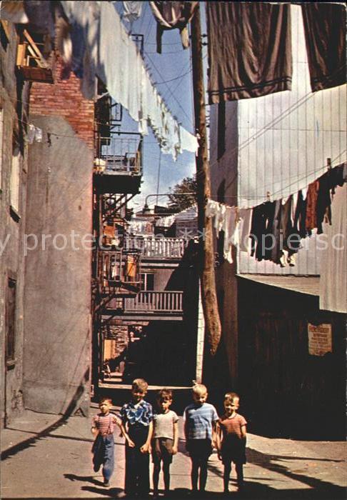 Quebec Wash Day Children Sous Le Cap Street