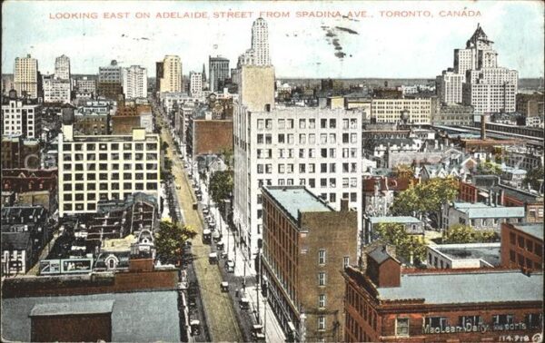 Toronto Canada Adelaide Street view from Spadina Avenu