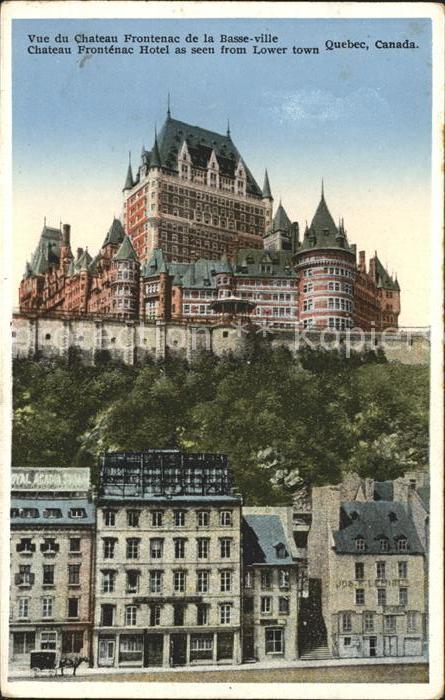 Quebec Chateau Frontenac Hotel as seen from Lo