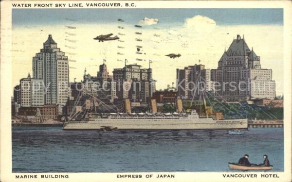 Vancouver British Columbia Water Front Sky Line Marine Building Em