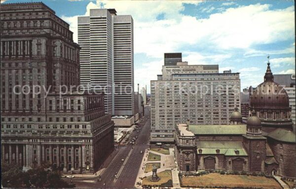 Montreal Quebec Dorchester Street looking East Skyscrap