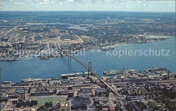 Halifax Nova Scotia Navy Docks Angus Macdonal Bridge Dartmo