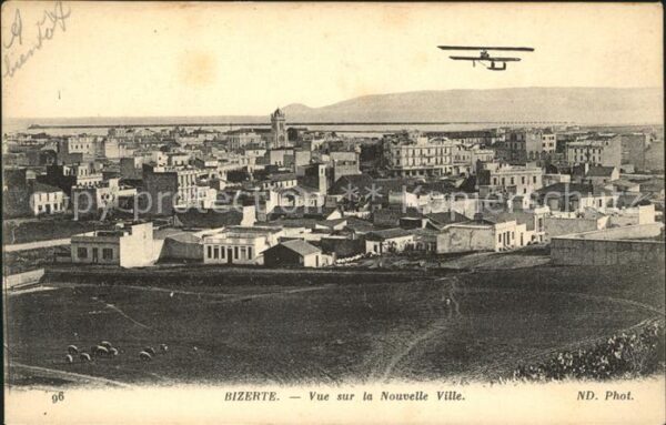 Bizerte Vue sur la Nouvelle Ville avion Doppeld