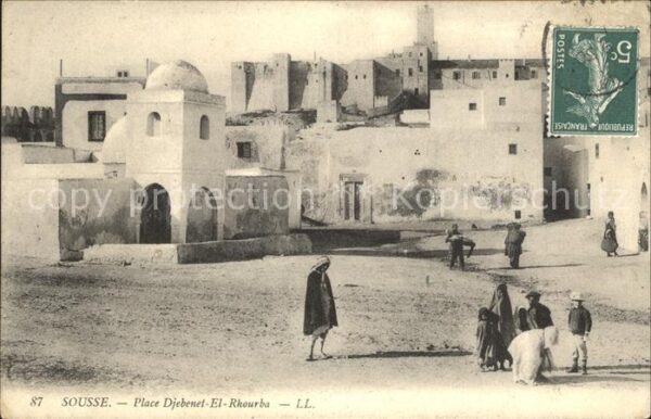 SOUSSE  Tunesie Place Djebenet El Rhourba Stempel auf A